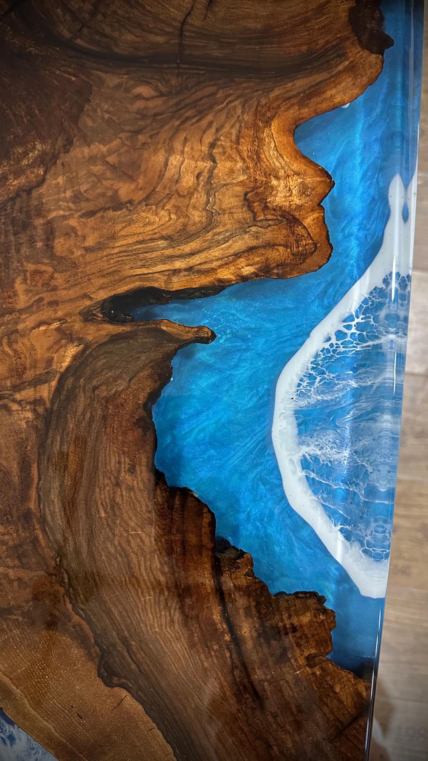 Ocean Epoxy River Table – Handmade Luxury Dining Table | LogeniWood