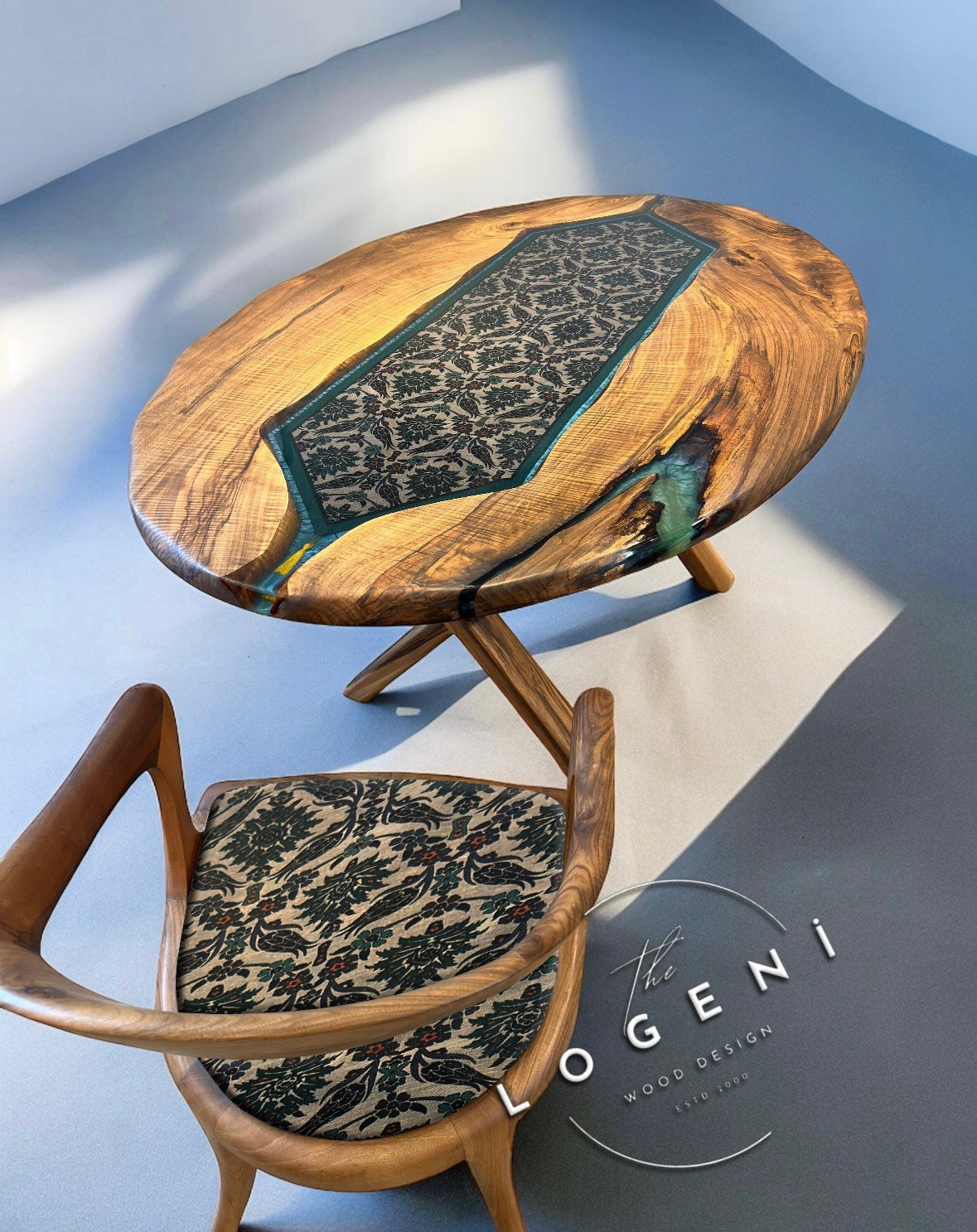 Custom Pattern Epoxy Table – Cultural Motif Edition