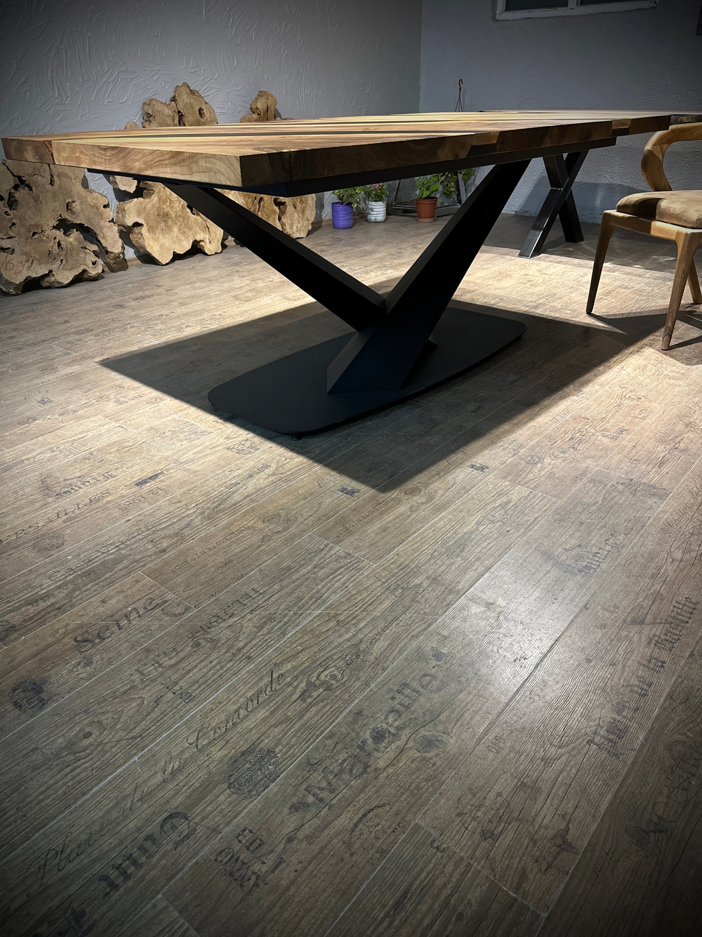 Walnut Epoxy River Dining Table – Handmade Luxury Design