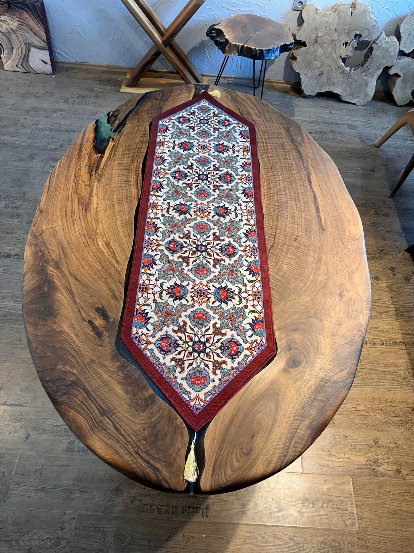 Custom Pattern Epoxy Table – Cultural Motif Edition
