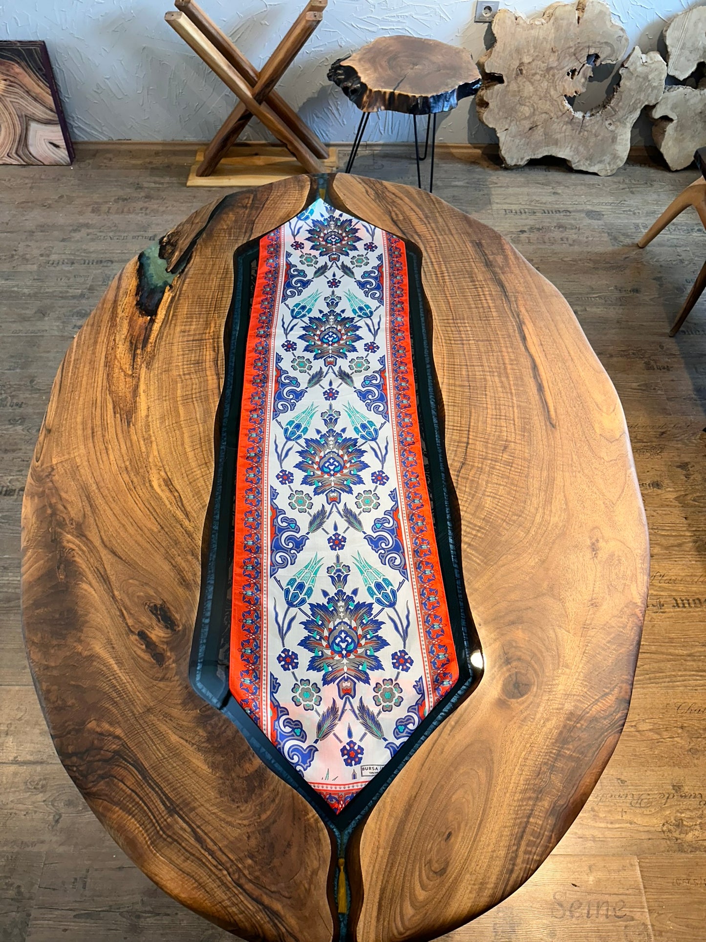 Custom Pattern Epoxy Table – Cultural Motif Edition