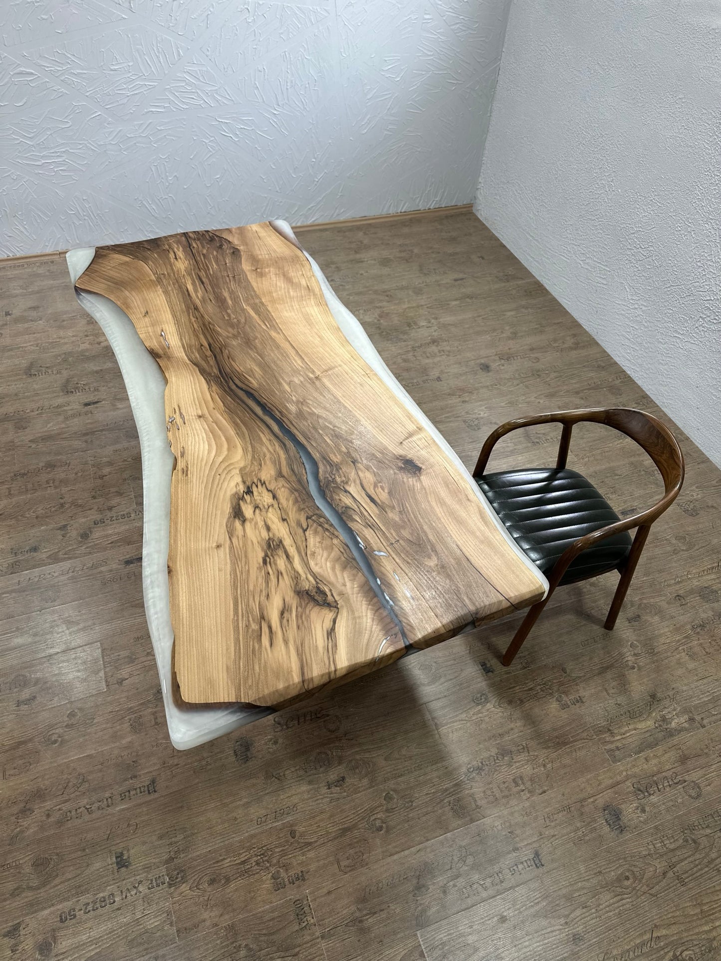 Handmade Walnut Live Edge Epoxy River Dining Table – Solid Wood Designer Table