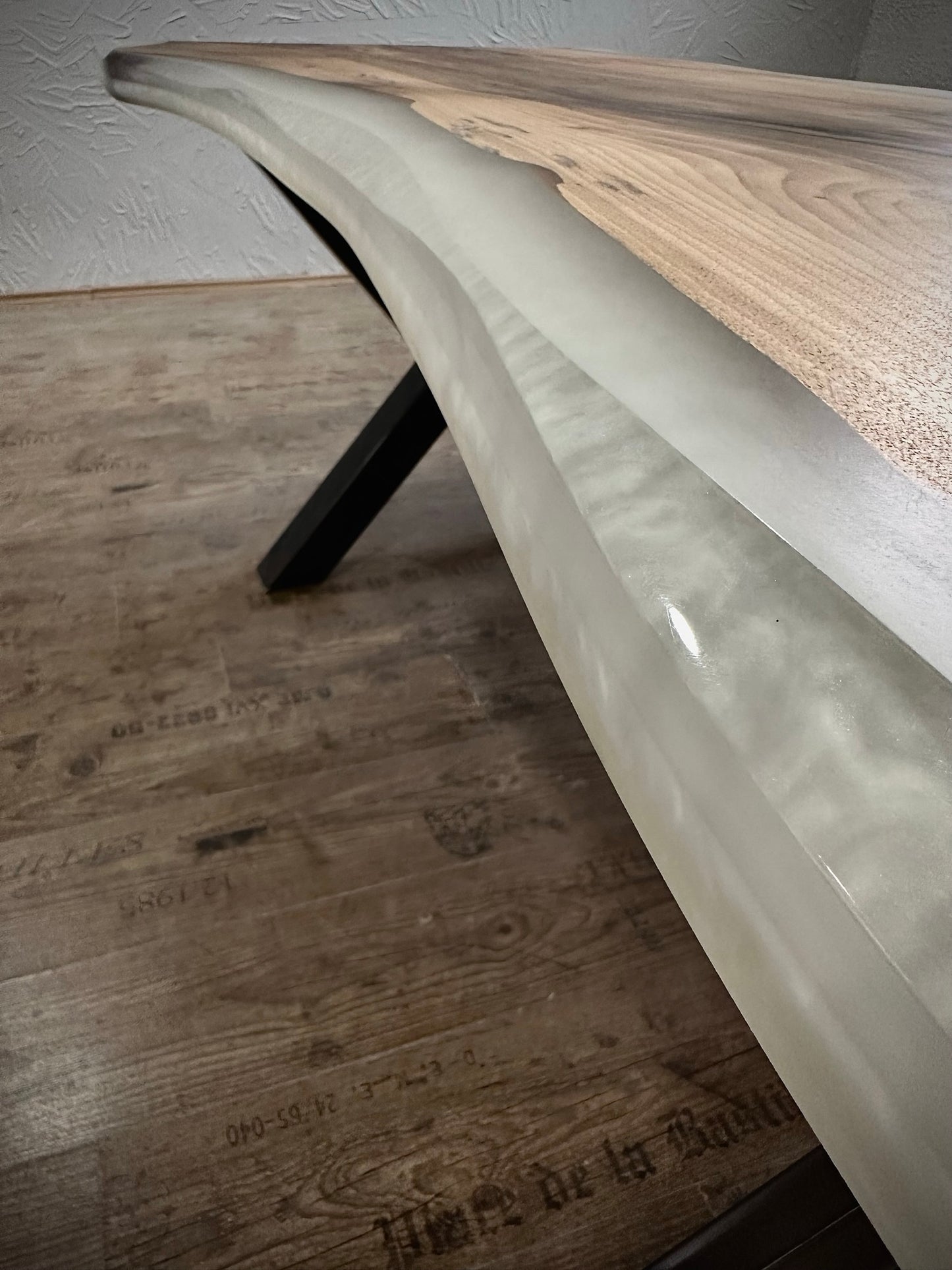 Handmade Walnut Live Edge Epoxy River Dining Table – Solid Wood Designer Table