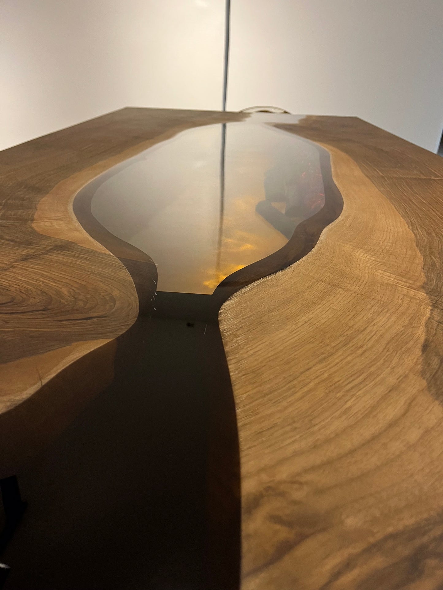 Luxury Walnut Epoxy River Table – Solid Wood Dining Table