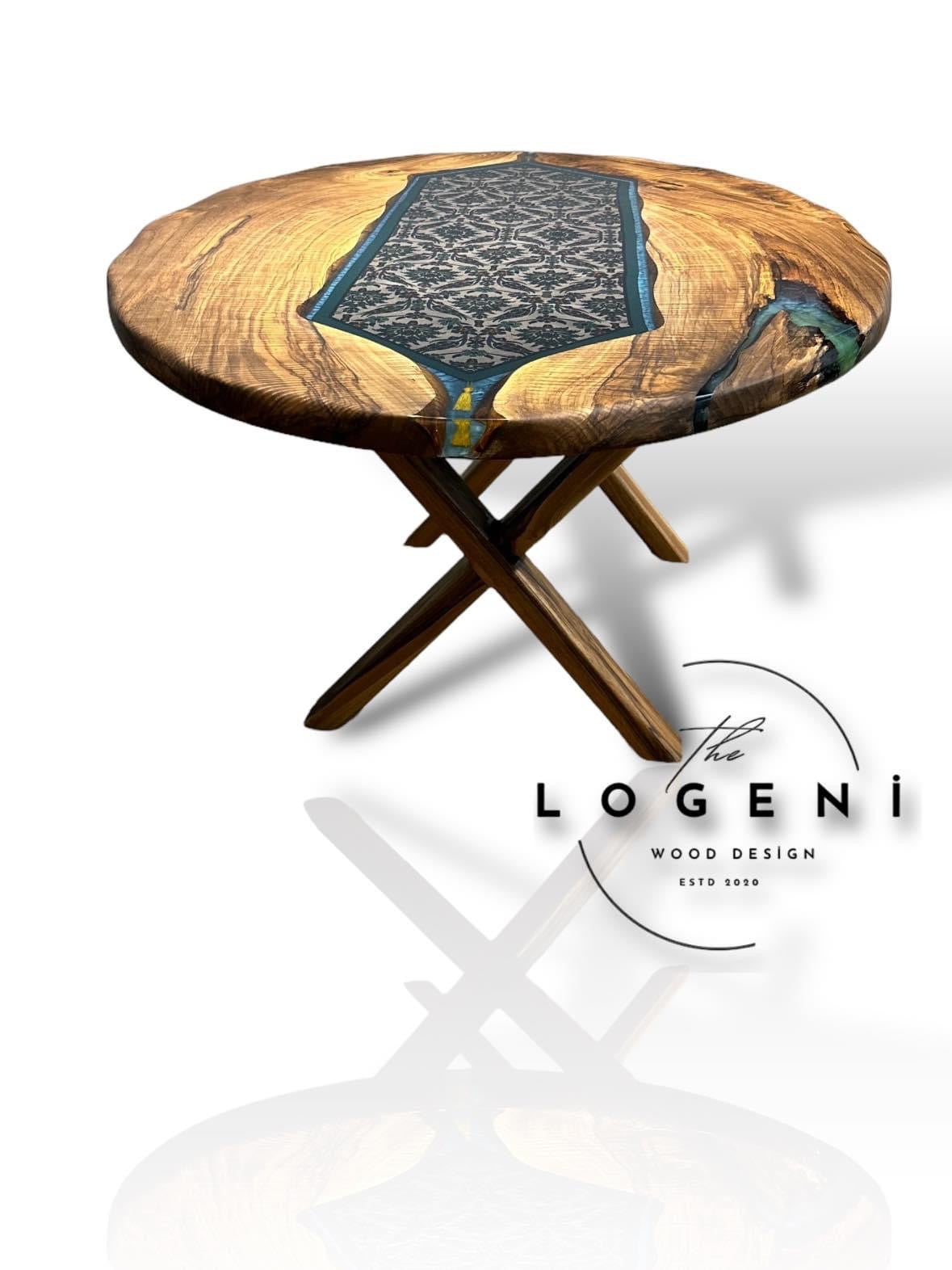 Custom Pattern Epoxy Table – Cultural Motif Edition