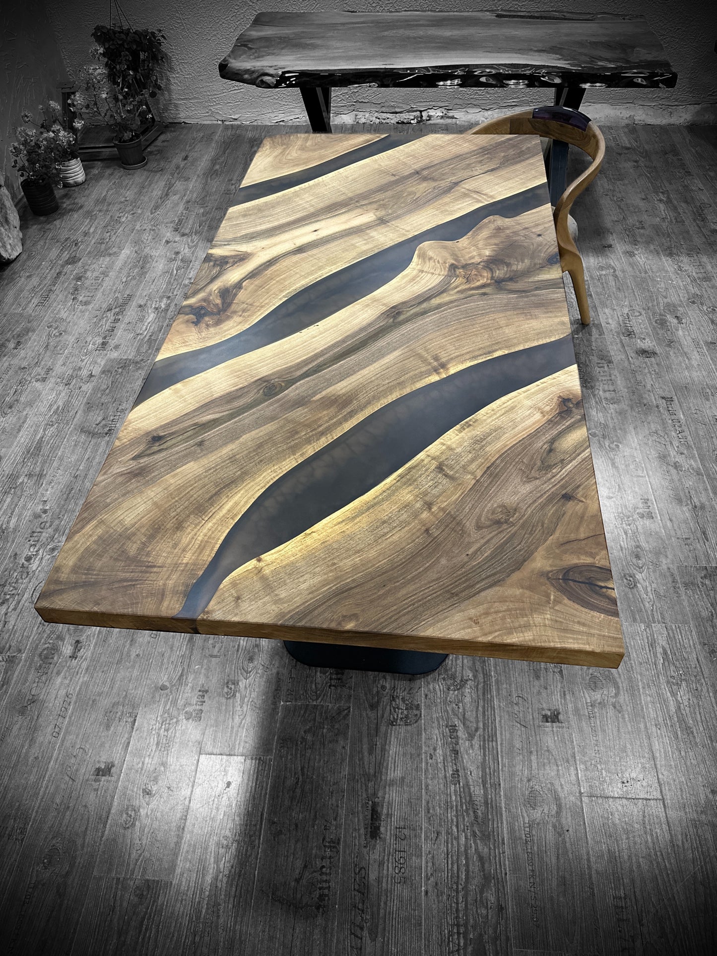 Walnut Epoxy River Dining Table – Handmade Luxury Design