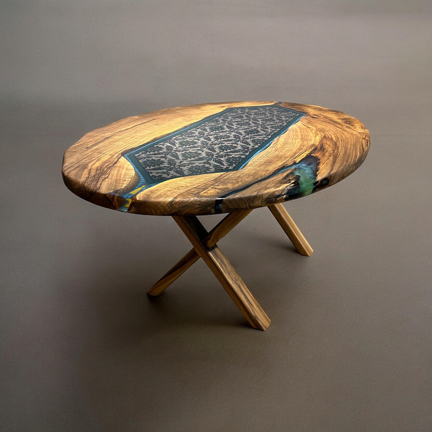 Custom Pattern Epoxy Table – Cultural Motif Edition